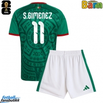 Mexico Santiago Gimenez #11 Hjemmedraktsett Barn EM 2024 Kortermet (+ Korte bukser)